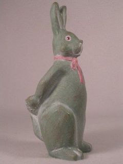 Isabel Bloom Mint Chocolate Bunny Rabbit   Pink Accents Sculpture 