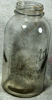 Vintage Presto Supreme Mason 1/2 Gallon Clear Glass Canning Jar 9 