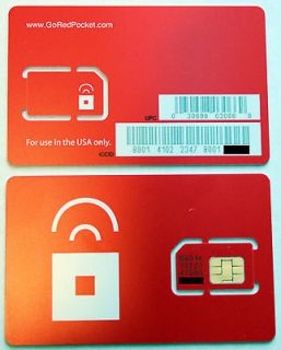 PREPAID Sim Card REDPOCKET MOBILE Work with ATT PHONE. use as AT&T GO 