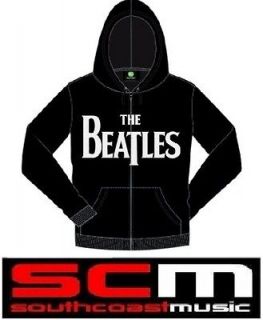 THE BEATLES DROP T LOGO JACKET HOODY BLACK LARGE BRAND NEW OFFICAL 