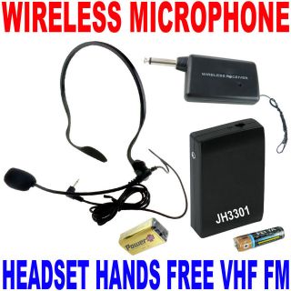   Stage Wireless Headset Microphone System Mic FM Transmitter Receiver