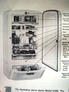 Gibson electric REFRIGERATOR 1940A79 instruction/re​cipe cook book 