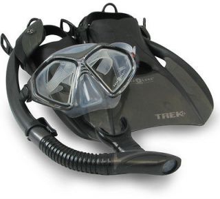 Aqua Lung Mask Fin Dry Snorkel Set with Gear Bag, Titanium   Medium (7 