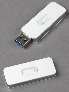 Premium White/silver trim USB 3.0 Flash Memory Drive(stick/pen/thumb 