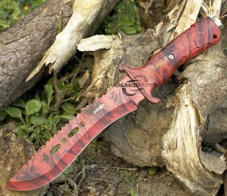 12 SURVIVOR RED CAMO HUNTING TACTICAL MILITARY KNIFE Survival Fixed 