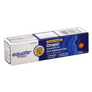 Equate   Orasol,Oral Anesthetic Gel, Benzocaine 20%, 0.33 oz Instant 