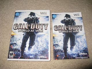 NINTENDO WII EMPTY GAME CASE MANUAL ARTWORK COVER CALL OF DUTY WORLD 