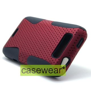 Red Apex 2 in 1 Dual Layer Hard Case Gel Cover for LG Viper 4G LTE 