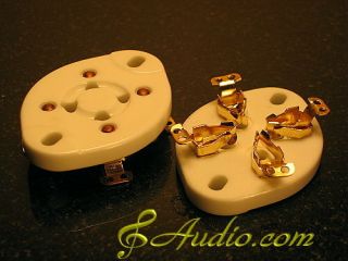 Piece Gold Plated 4 Pin Tube Socket   300B 2A3 811A