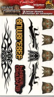 Transformers temporary tattoos 12 count