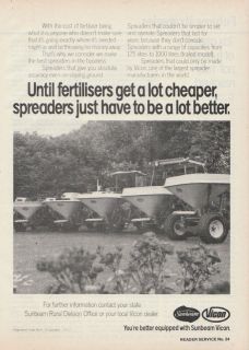 Vintage 1981 SUNBEAM VICON FERTILISER SPREADERS Advertisement