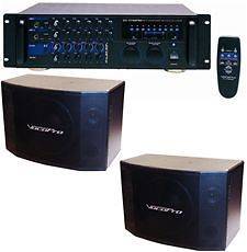 Vocopro DA 3700 Powered Karaoke Mixer / Amplifier + SV 600 PA Speakers