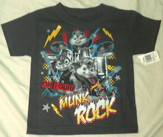 NWT Alvin and The Chipmunks Awesome gray MUNK ROCK ON TOUR Shirt S (4 
