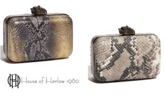 HOUSE OF HARLOW 1960 Nichole Richie Gold Silver Marley Snake Leather 