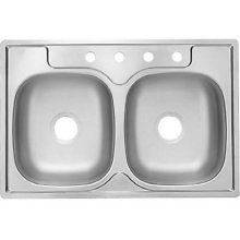 Kindred SS Drop In Double Bowl Kitchen Sink #DS604