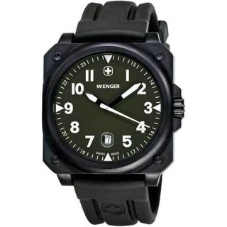 Wenger Mens 72422 AeroGraph Cockpit NATO Green Rubber Strap Watch