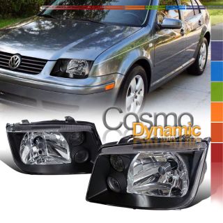   STRIP) Black Projector Headlight Lamps(Fits Volkswagen Jetta 2002