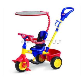Little Tike 3 In 1 Trike Tricycle w/ Canopy Red Blue Yellow Primary 