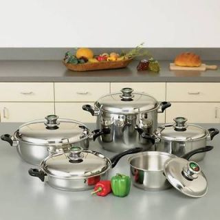 HealthSmart 10pc 12 Element Waterless T304 Stainless Steel Cookware 