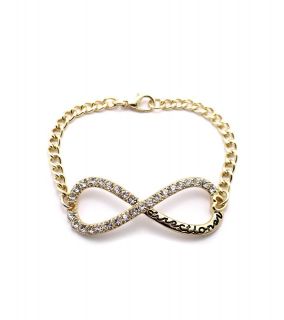   ONE DIRECTION INFINITY DIRECTIONER 4mm & 7 LINK CHAIN BRACELET XB282
