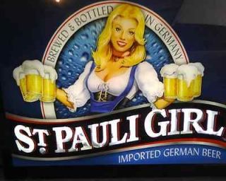 ST PAULI GIRL LIGHTED BACK BAR BEER SIGN / LIGHT