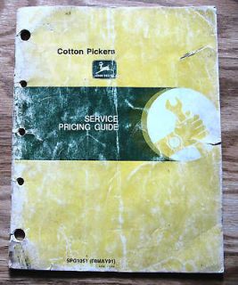 John Deere Cotton Picker Service Pricing Guide Manual