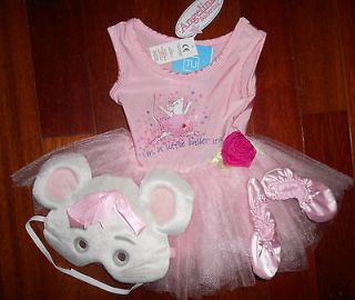 Nwt Angelina Ballerina Ballet Set Tutu Costume Mask Sm Ch 5 6 Pink 