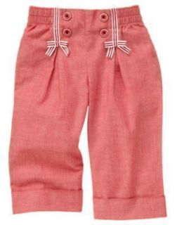   Girls 3 6 MOS NEW VENICE SWEETIE Red Chambray Sailor Button Pants