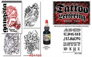Tattoo Supplies 2 Book Gangster Art Prison Style Lettering Script FREE 