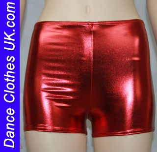   Metallic Spandex Wet Look Shorts, Club and Dancewear, Lycra Hotpants