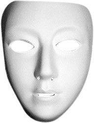 Blank Female White Drama Costume Face Mask