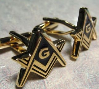 gold plated Masonic Freemason Cufflinks for dad boyfriend men uk free 