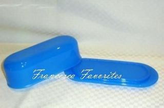 Tupperware New Keeper Container BUTTER Dish Tray Hyacinth Blue Rare