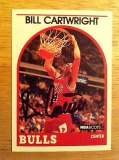 BILL CARTWRIGHT Bulls Knicks 1989 90 Hoops #255 Hand Signed Autograph 