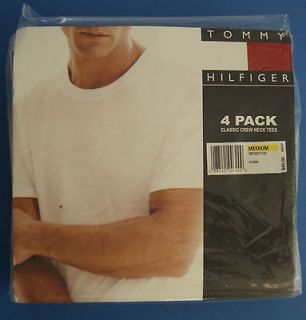 Men’s Shirts Tommy Hilfiger Undershirts Crew Neck 4 Pack White New 