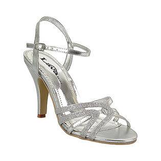    Silver Glitter Prom Pageant Formal Evening Open Toe Shoe #2245