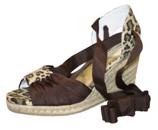 Lovely People Womens Riley Leopard Sandals Espadrille