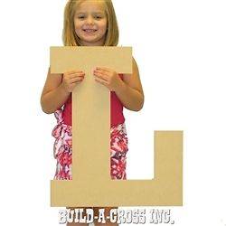 Unfinished Wooden Letter (P) 24 Big Paintable Cutout Craft Letters