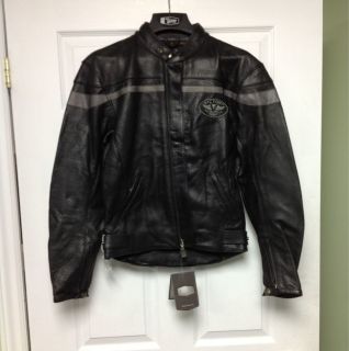 Victory Motorcycle Small Perforated Leather Jacket NWT