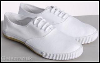 PLIMSOLLS PLIMSOLES PLIMSOLS PUMPS WHITE PLAIN TOE NEW