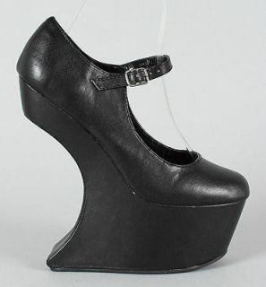 Womens Shoes Mary Jane Sculpted Curved Wedge Heels Black Size