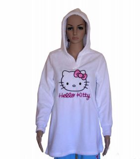 WHITE Hello Kitty Sleepwear Lounge Pull Over Hoodie Sweater Pajamas 