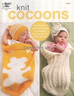 Knit Cocoons Patterns Baby Knitting Cable Teddy Bear Headband Hat Cap 