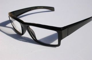 Black RECTANGLE SMART NERD LOOKING GLASSES Fashion Eyewear P1920