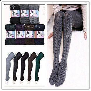 WOMENS CABLE KNIT TIGHTS WINTER WRAMER OPAQUE PETITE LADY LEGGING 6 8 