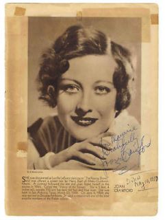 Joan Crawford autograph in Collectibles