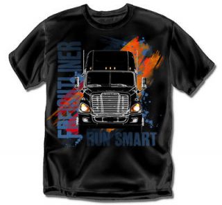 Freightliner Run Smart Black   T Shirt Adult Sizes