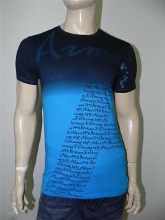 New Armani Exchange AX Mens Slim/Muscle Fit Graphic Dip Dye Tee Shirt