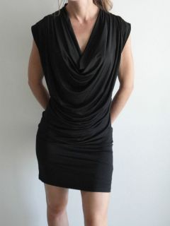 ANALILI. DRAPED, V NECK LITTLE BLACK DRESS BRAND NEW WITH TAGS