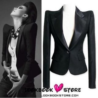 Celeb Peaked Shoulder Tuxedo Lady Blazer Suit Jacket